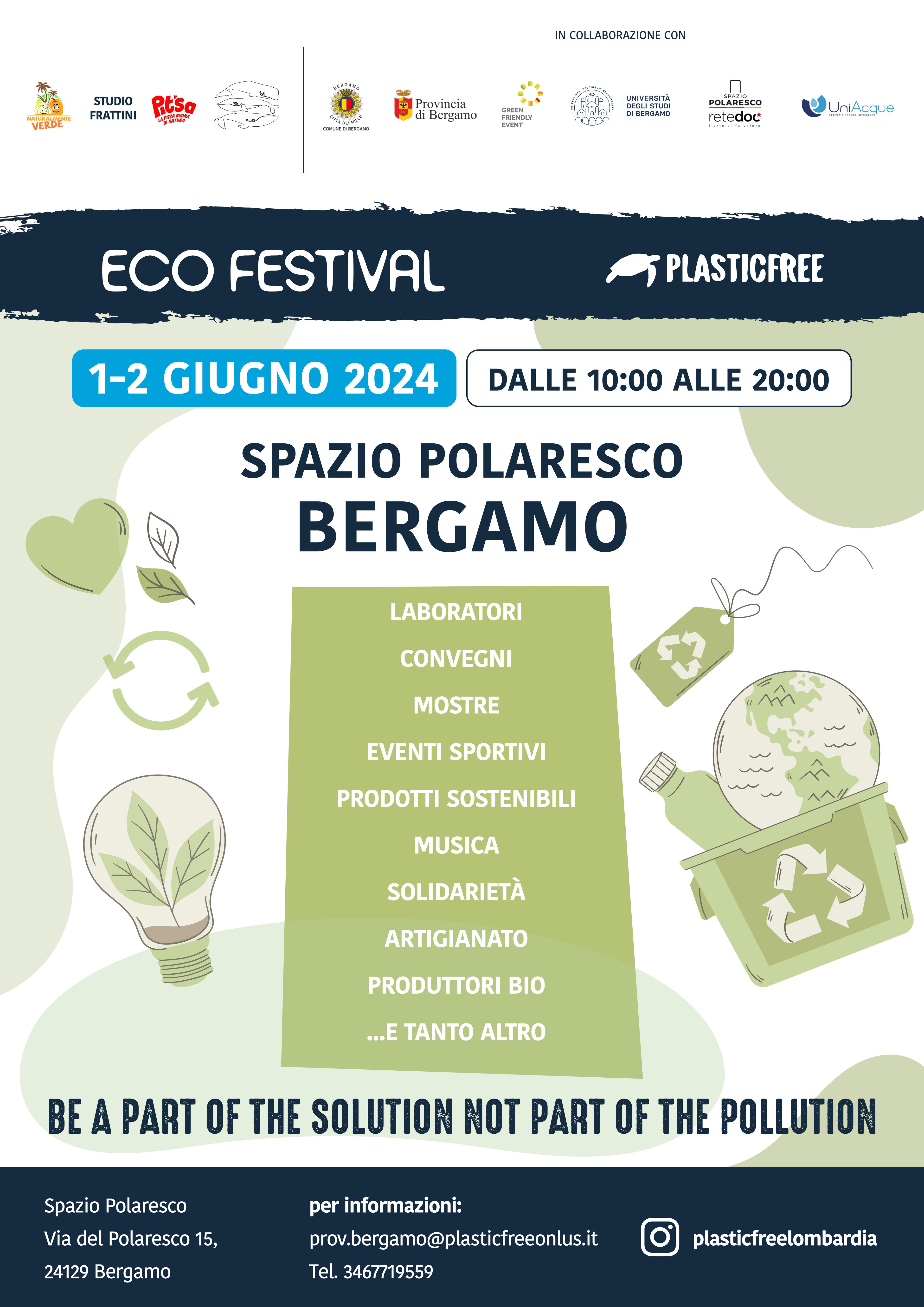 A Bergamo Eco-Festival Plastic Free dedicato a sostenibilità e ambiente