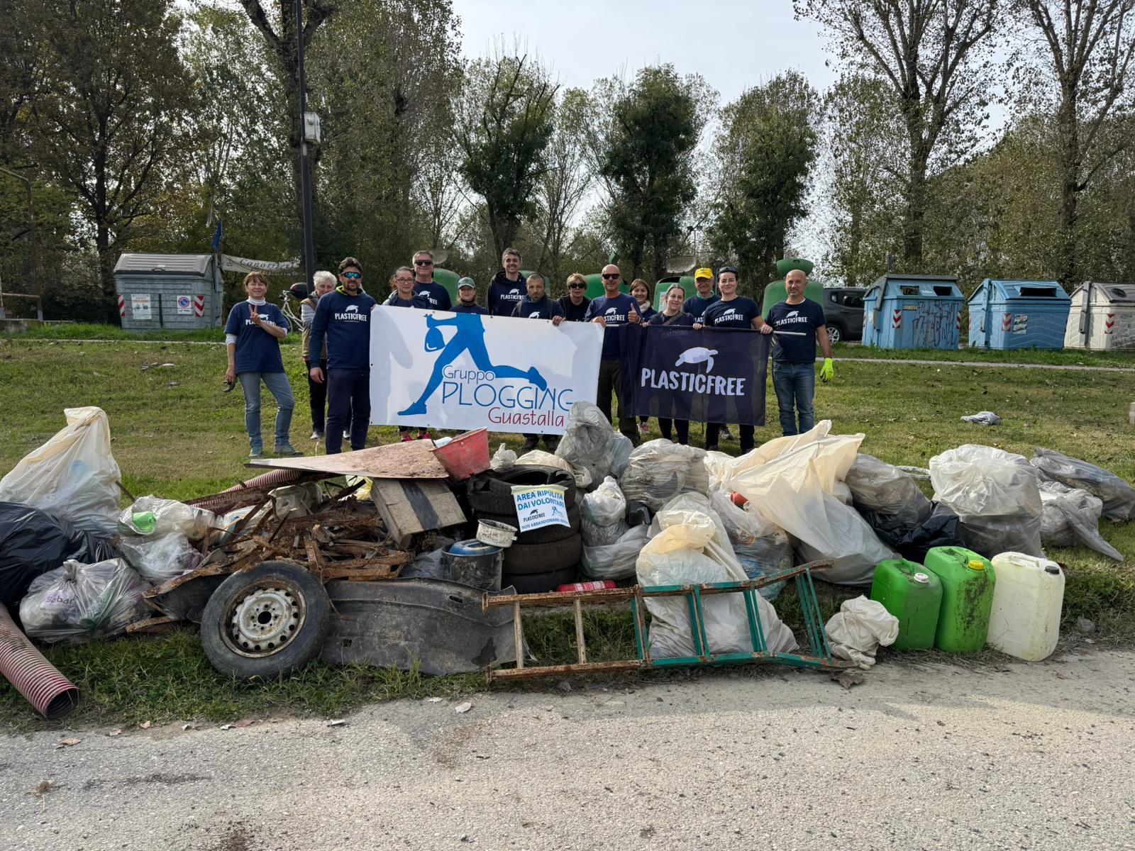 Oltre 600 kg di rifiuti rimossi a Guastalla (RE) grazie a Plastic Free con il Progetto Po SalvaMare