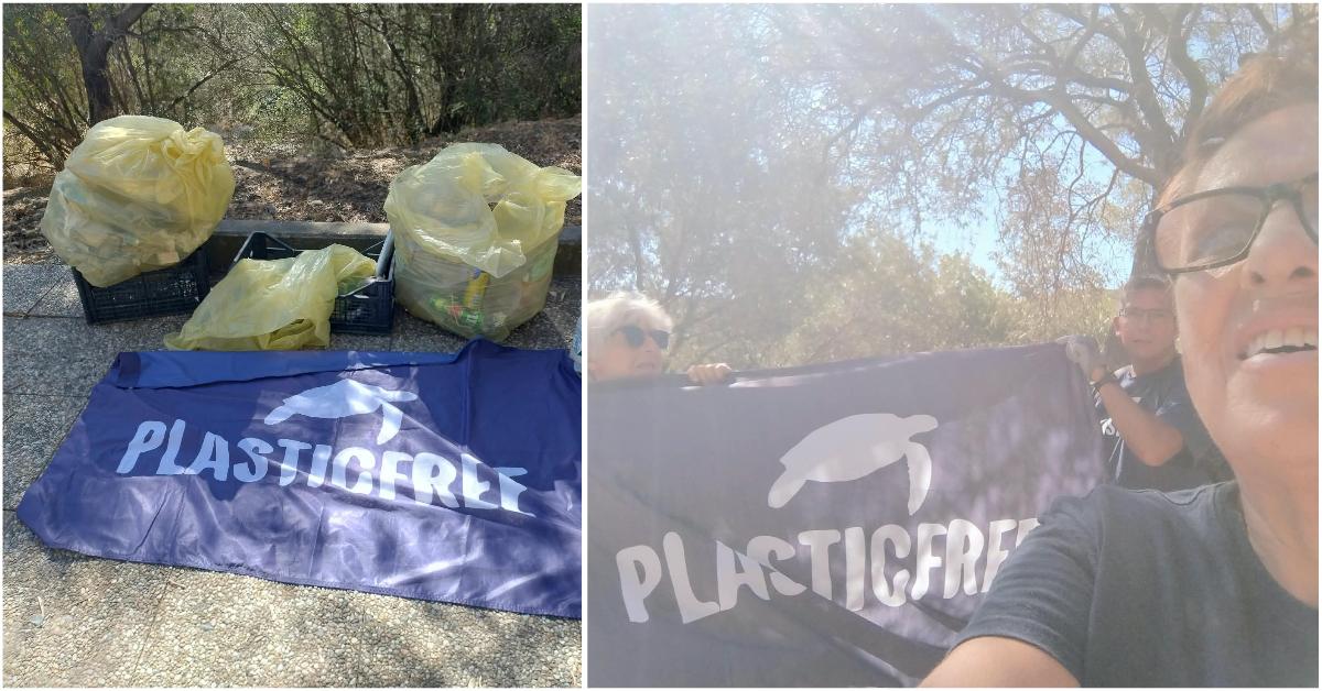 Sui pendii di San Giovanni Battista, a Sennori (SS), Plastic Free sfida caldo e terreno difficile